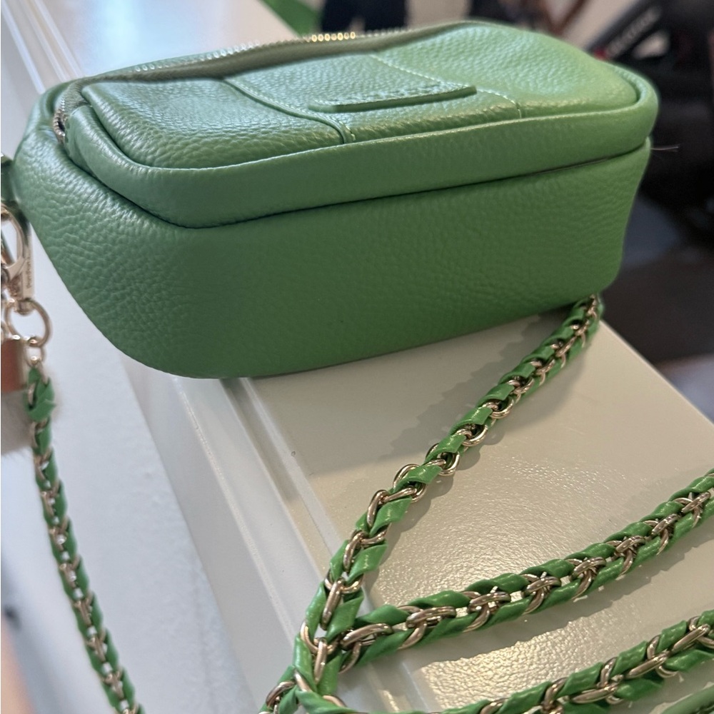 Pom Pom London Green Leather Crossbody Bag - Picture 2 of 5